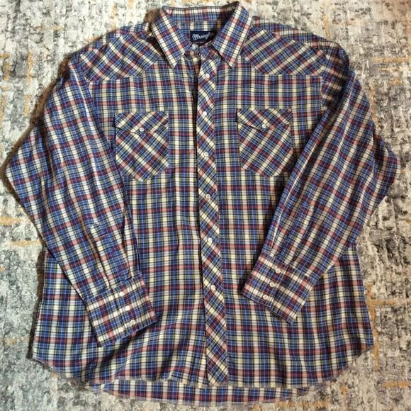 VINTAGE WRANGLER BUTTON DOWN SHIRT! EUC! SIZE XL - Picture 1 of 7